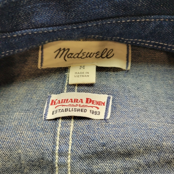 Madewell Straight-Hem Work Shirt in Japanese Denim NT847 Size M NWOT - Picture 7 of 9